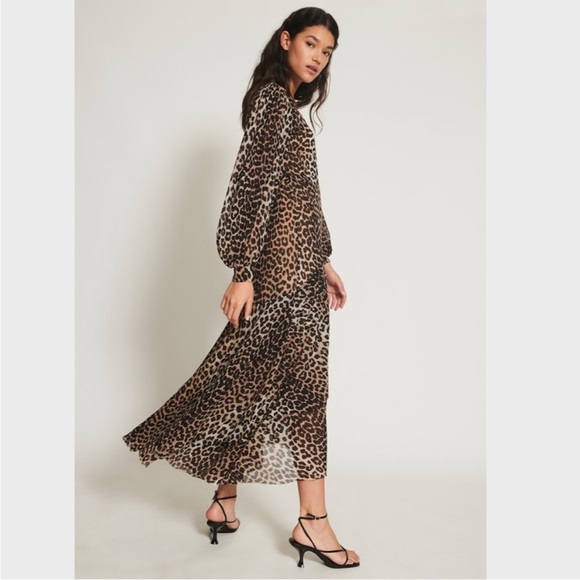 Ganni leopard animal print dress NWOT - Picture 1 of 12